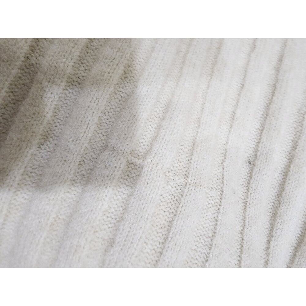 H&M Women's Long Wool blend Rib Sweater Dress Ivory Size Small Midi Long Sleeve - Picture 6 of 7